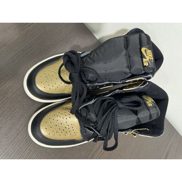 Nike Air Jordan 1 High OG Black 10 Metallic Gold DZ5485-071 Men’s Shoes NEW - Picture 6 of 9